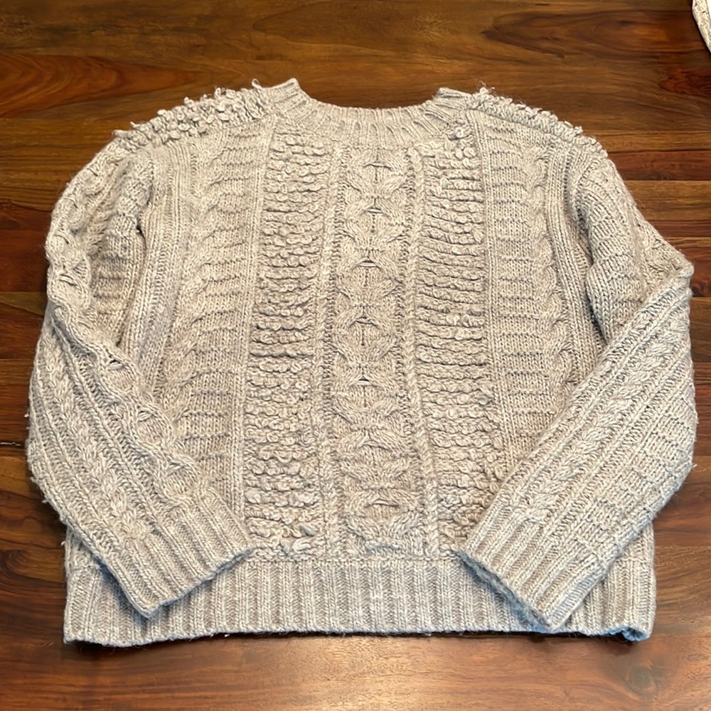 Banana Republic Gray Cable Knit Sweater